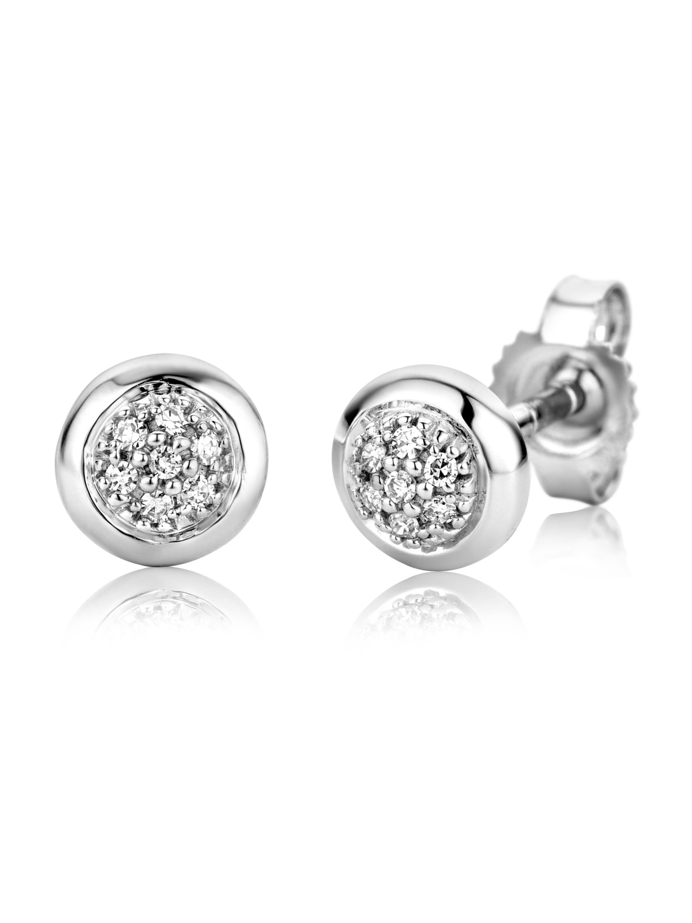 DIAMANT LETERNEL Øreringe 'Ohrstecker aus 375 Weißgold mit Diamant' i sølv: forside