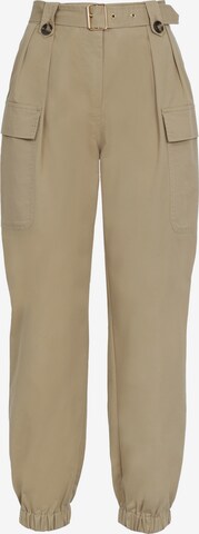 Influencer Tapered Cargo Pants in Beige: front