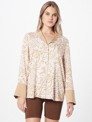 KAREN BY SIMONSEN Pajama shirt 'Albie' in Beige: front
