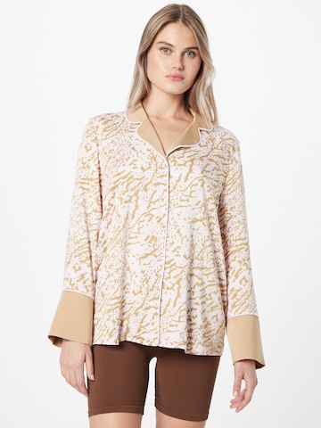 KAREN BY SIMONSEN Pajama Shirt 'Albie' in Beige: front