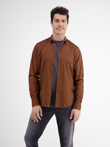 LERROS Regular fit Button Up Shirt in Brown: front