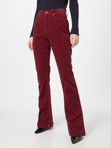 SCOTCH & SODA Flared Broek 'The Charm' in Rood: voorkant