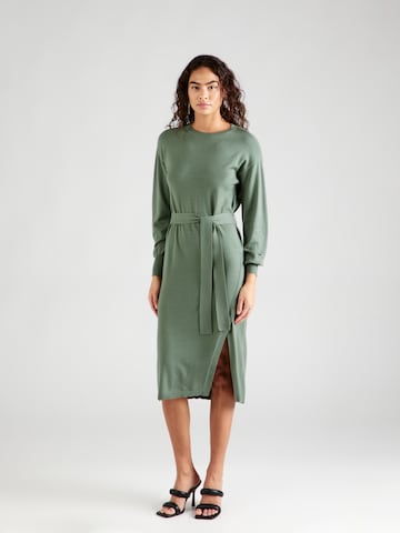 VILA Stickad klänning 'RICKY' i grön: framsida