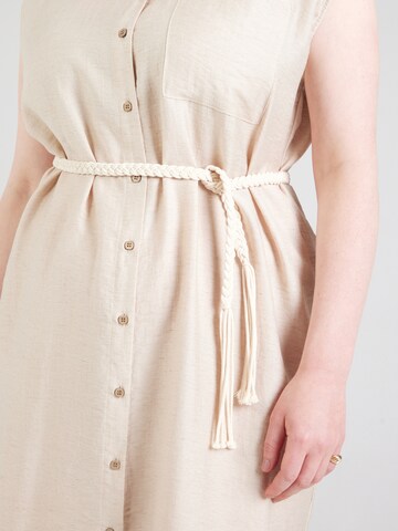 Robe-chemise 'VMCheaven' Vero Moda Curve en beige