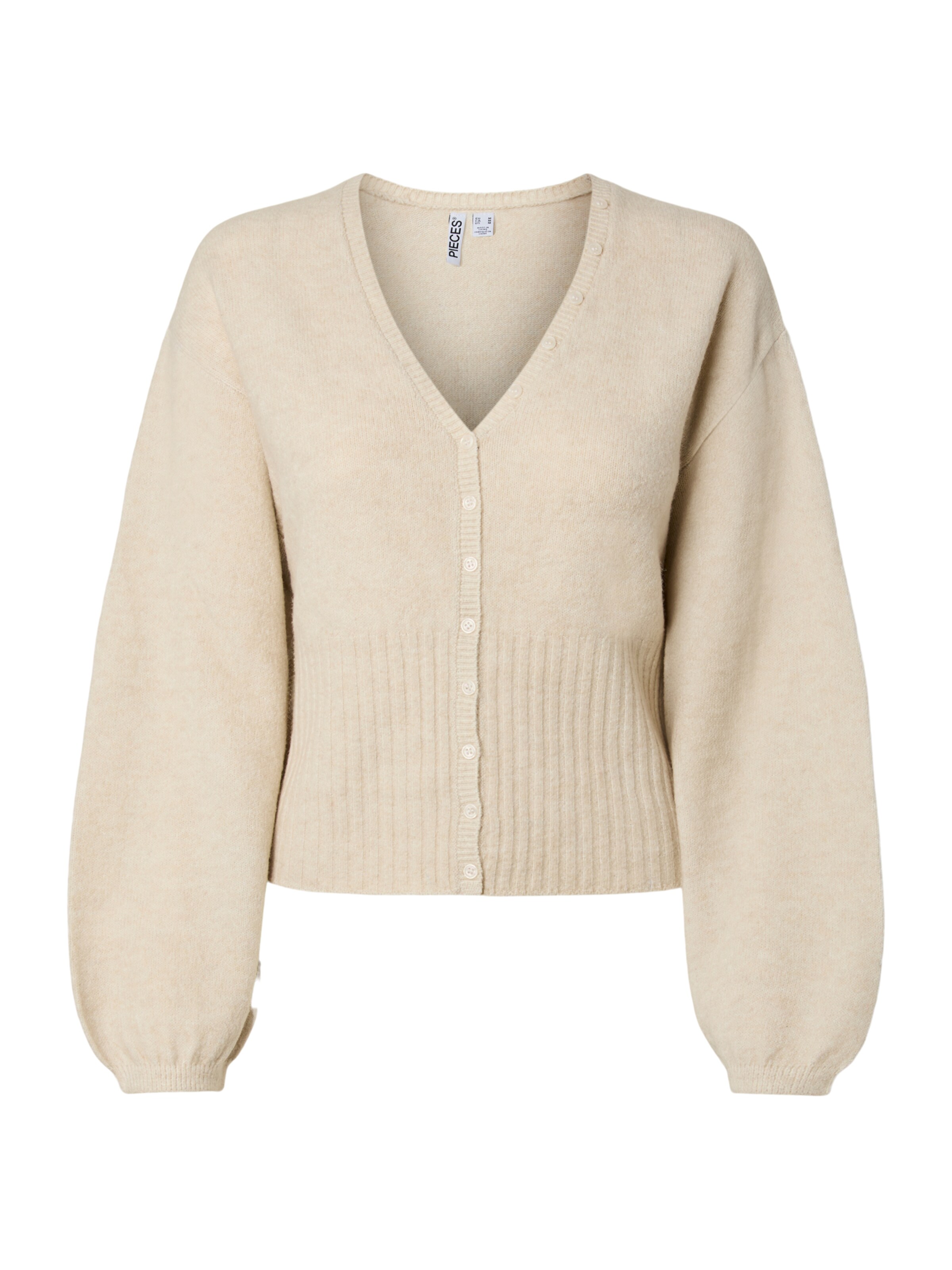 Cardigan 'PCSally' PIECES en beige : devant
