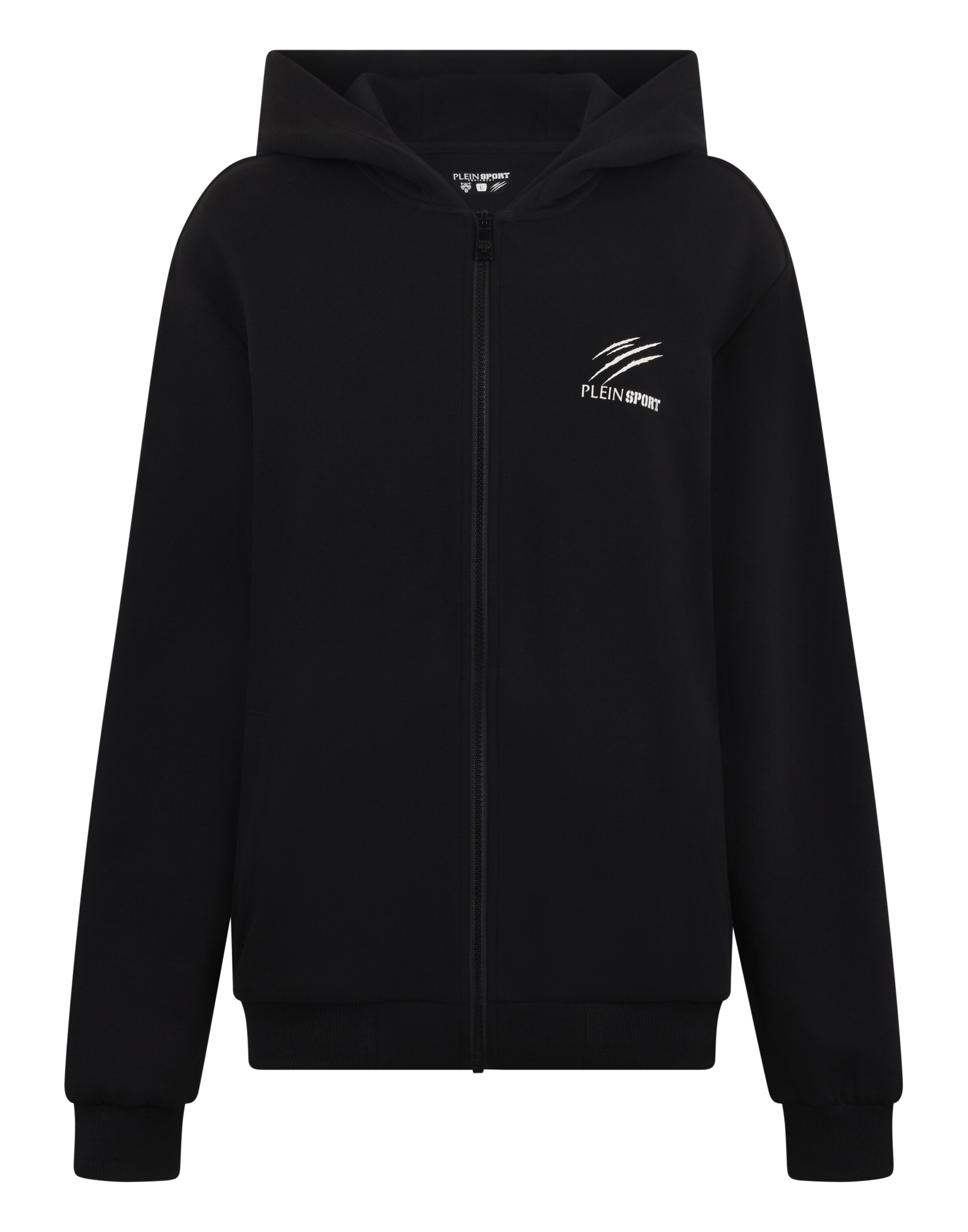 Plein Sport - Sudadera con cremallera en negro: frente