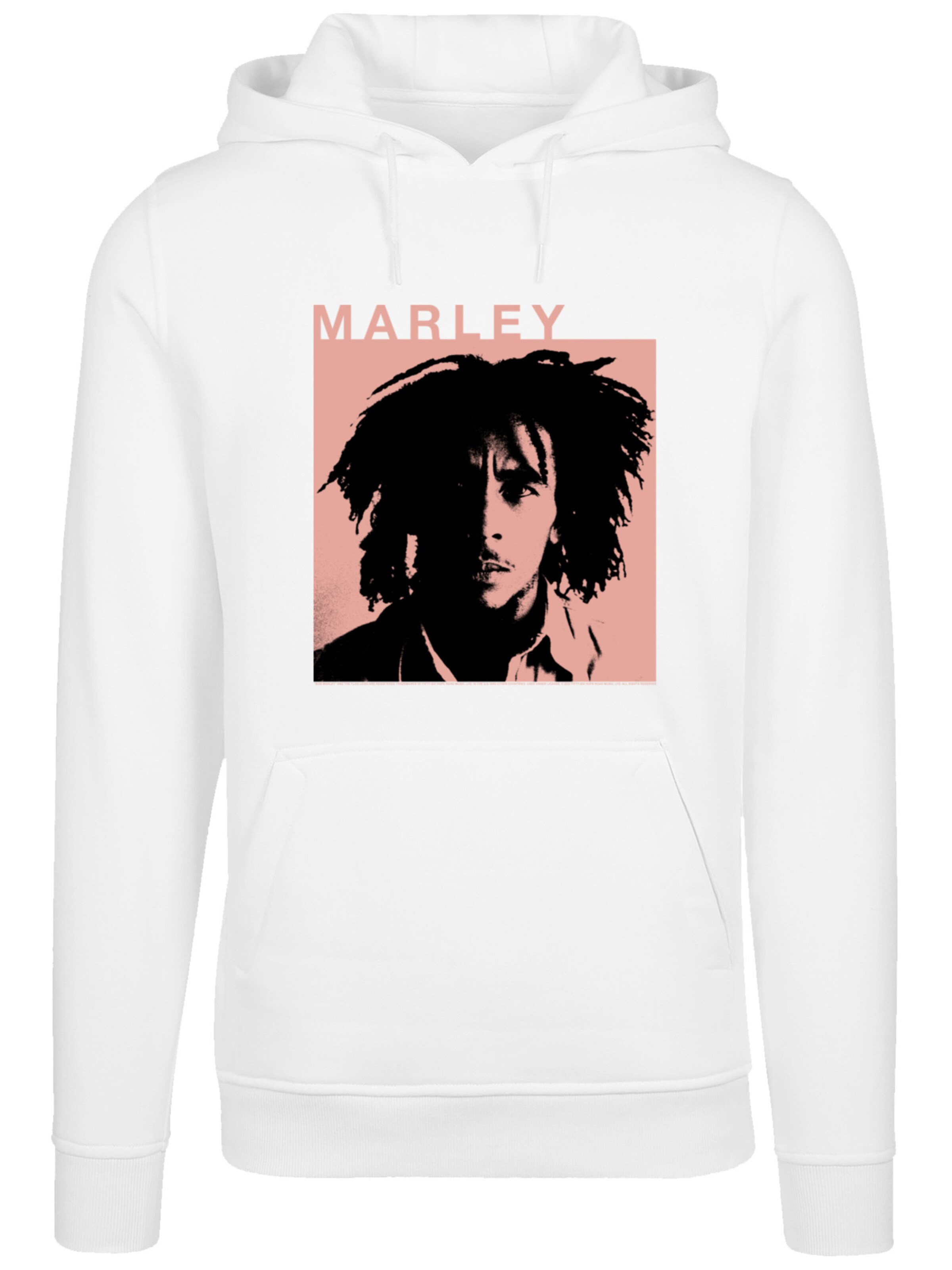Sweat-shirt 'Bob Marley Reggae Music by Rock Off' F4NT4STIC en blanc : devant