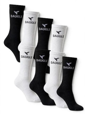 DAUGLE Athletic Socks 'Daugle Sport Socks 2-Pack (Black, White)⁠' in Black: front