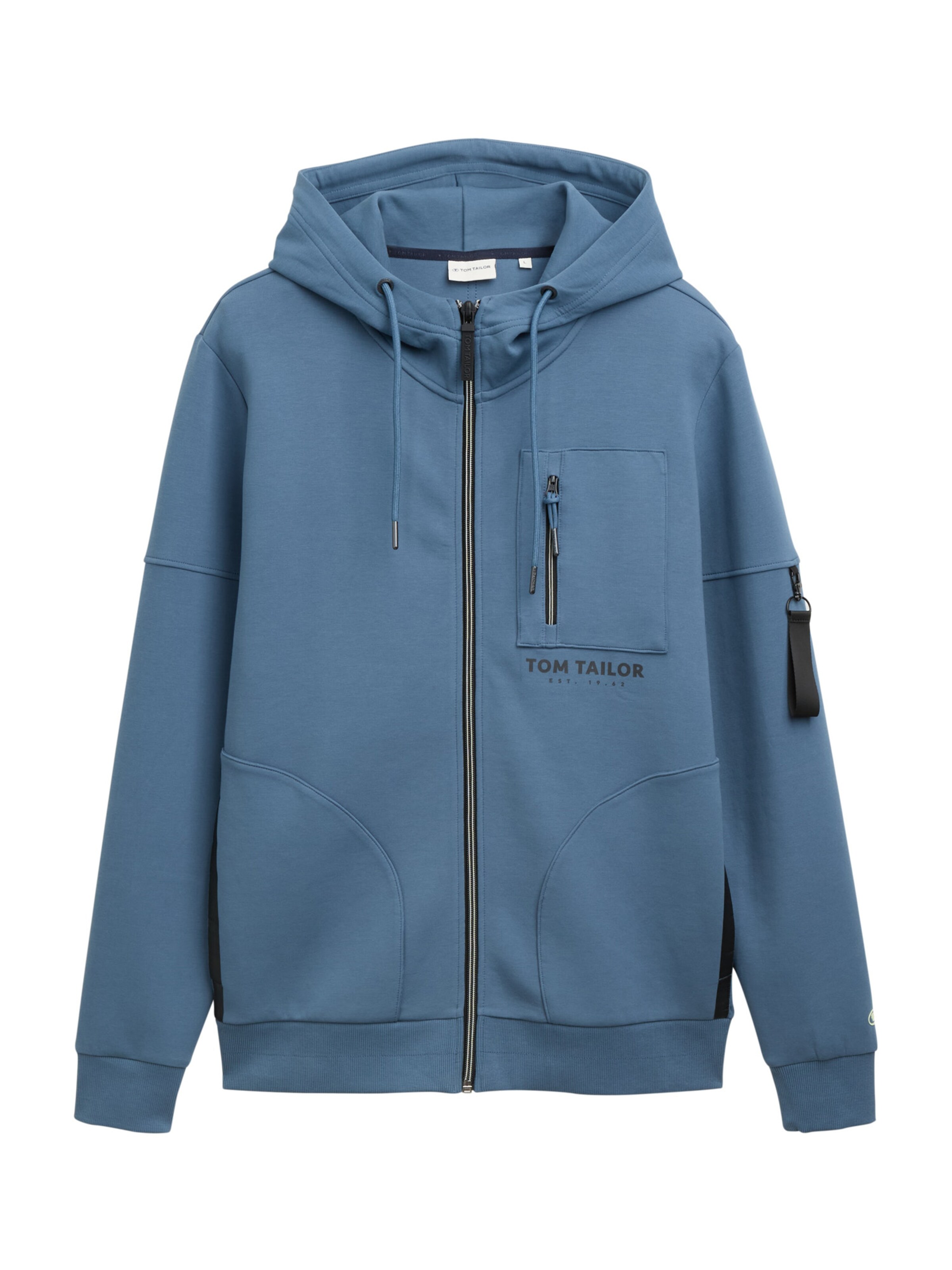 TOM TAILOR Zip-Up Hoodie in Blue: front