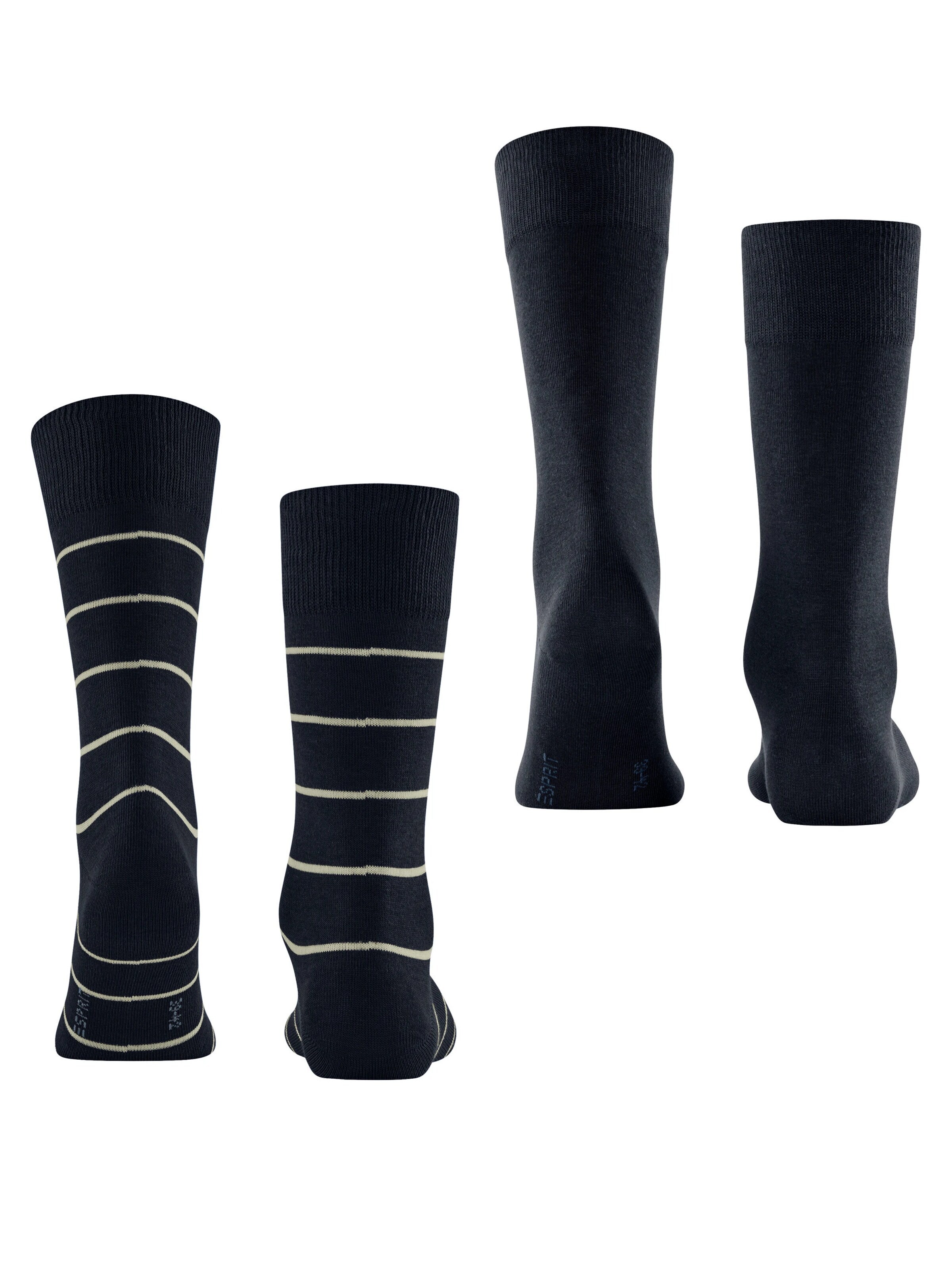 ESPRIT Socks 'Modern Stripe 2-Pack' in Blue