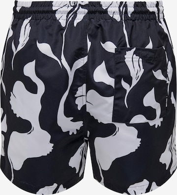 Only & Sons Zwemshorts 'Ted Life' in Zwart