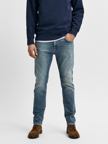 SELECTED HOMME Slimfit Jeans 'Leon' in Blauw: voorkant