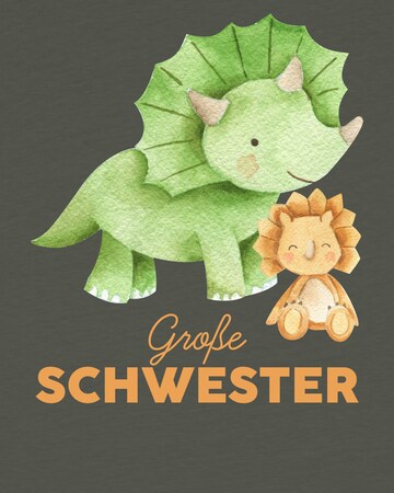 T-Shirt 'Dinosaurier 07 Große Schwester' watabout.kids en vert