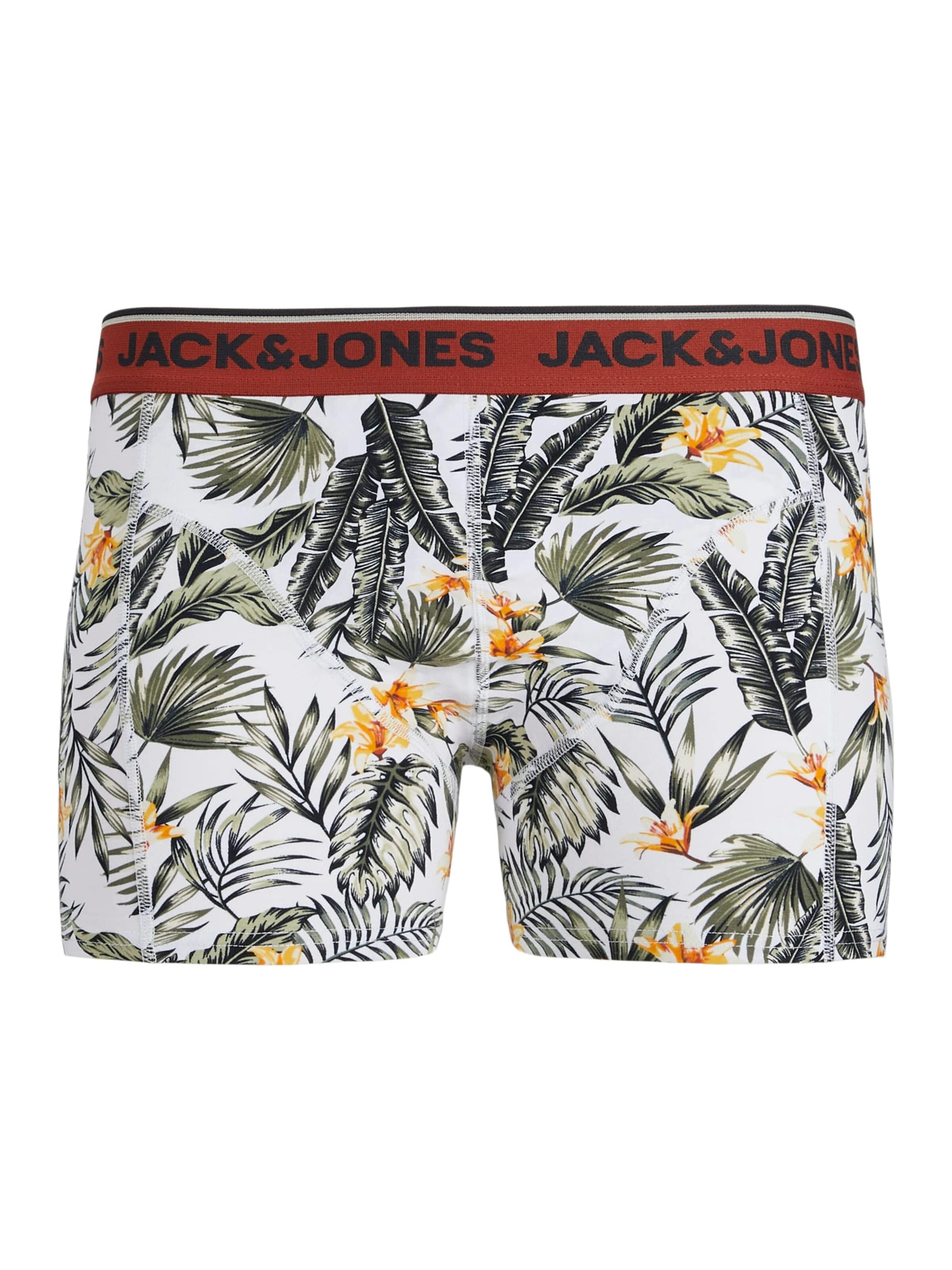 JACK & JONES Boxershorts 'flower' in Wit: voorkant