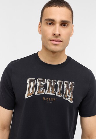 MUSTANG T-Shirt 'Austin' in Schwarz