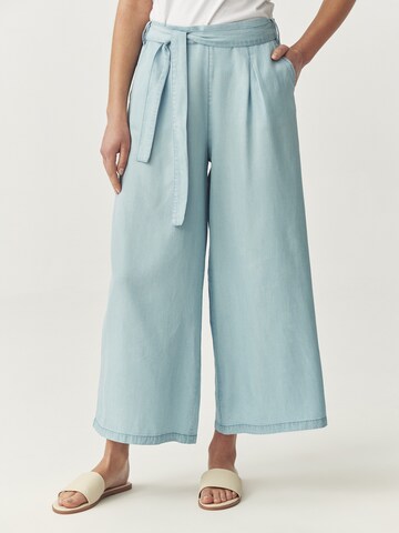 TATUUM Wide leg Pleat-front trousers 'Zami 1' in Blue: front