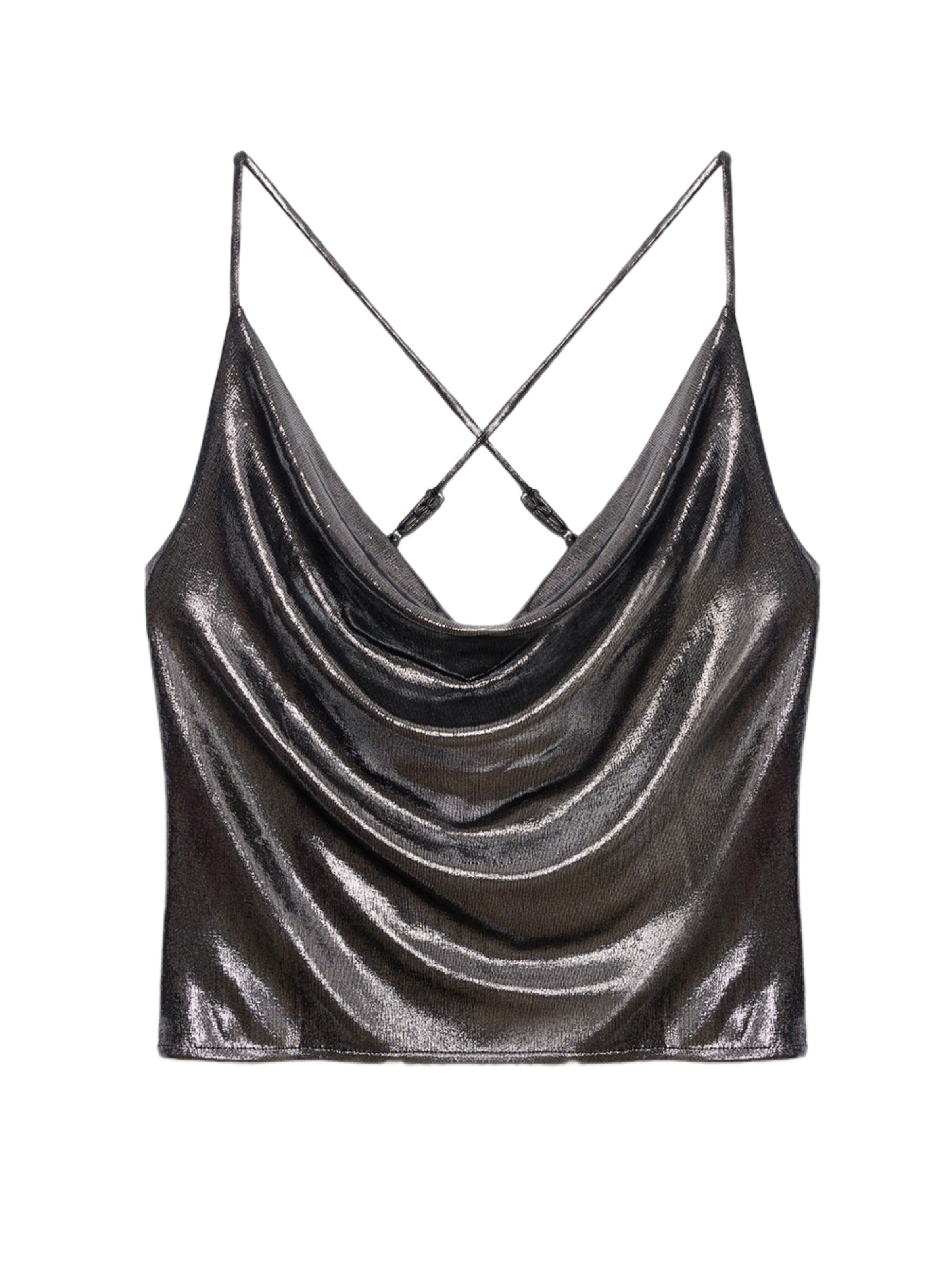 No Matter What Top in Zilver: voorkant