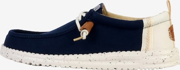 HEY DUDE Slipper 'Schnür-Mokassin „Wally Craft Linen“' in Blau: Vorderseite
