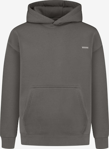 Smilodox Ilyas Blank Basic Hoodie in Grau: Vorderseite