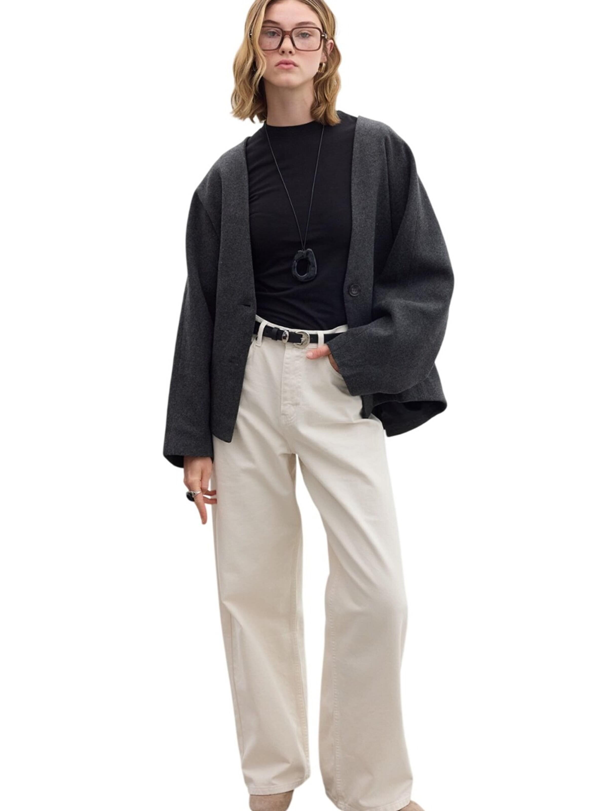 MANUKA Fleece jas in Grijs: voorkant