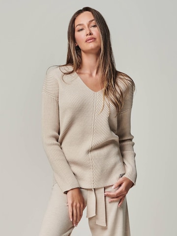 YOU LOOK PERFECT Sweater 'BLOSSOM' in Beige: front