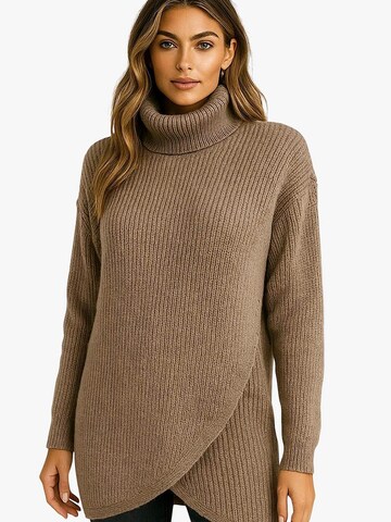 Worldclassca Sweater 'Rollkragen Pullover Lang' in Grey