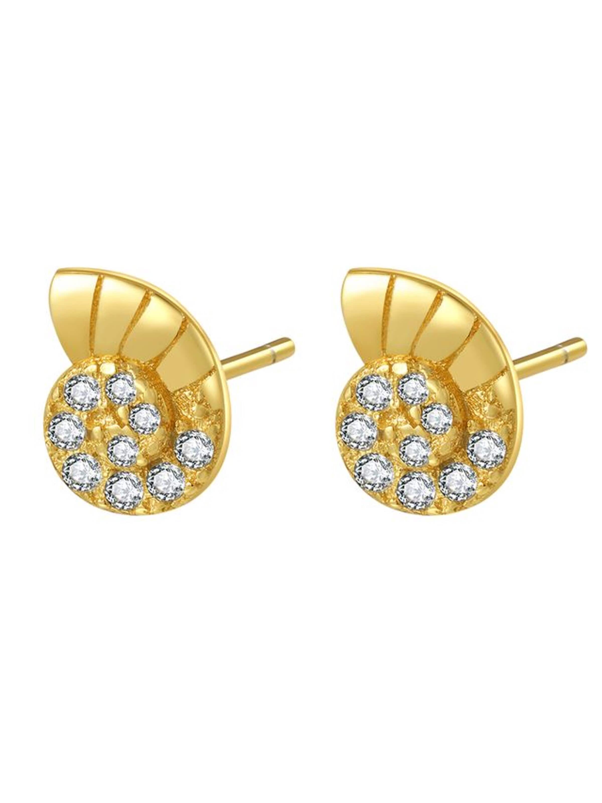 Hey Happiness Earrings 'Nautilus Shine' in Gold: front