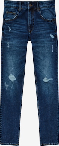 Pull&Bear Slimfit Jeans in Blauw: voorkant