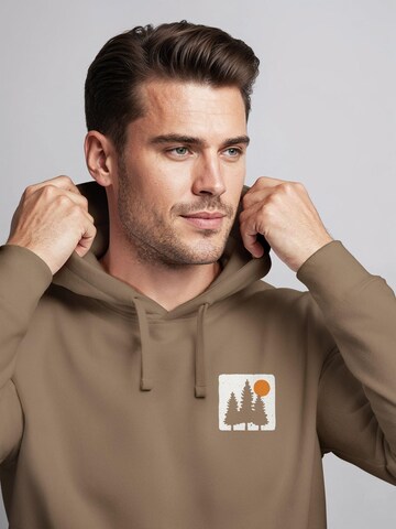 Neverless Sweatshirt 'Pine Trees' in Brown