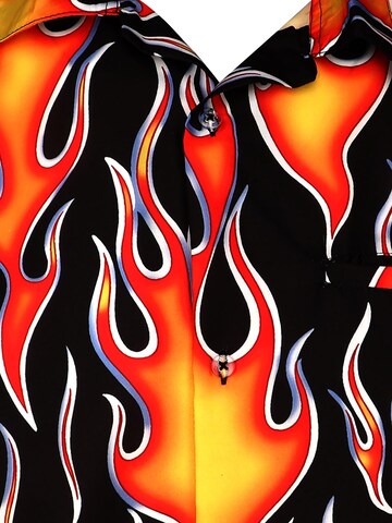 King Kameha Shirt 'Flames Wild' in Orange