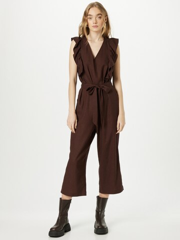 Cream Jumpsuit 'Venta' in Bruin: voorkant