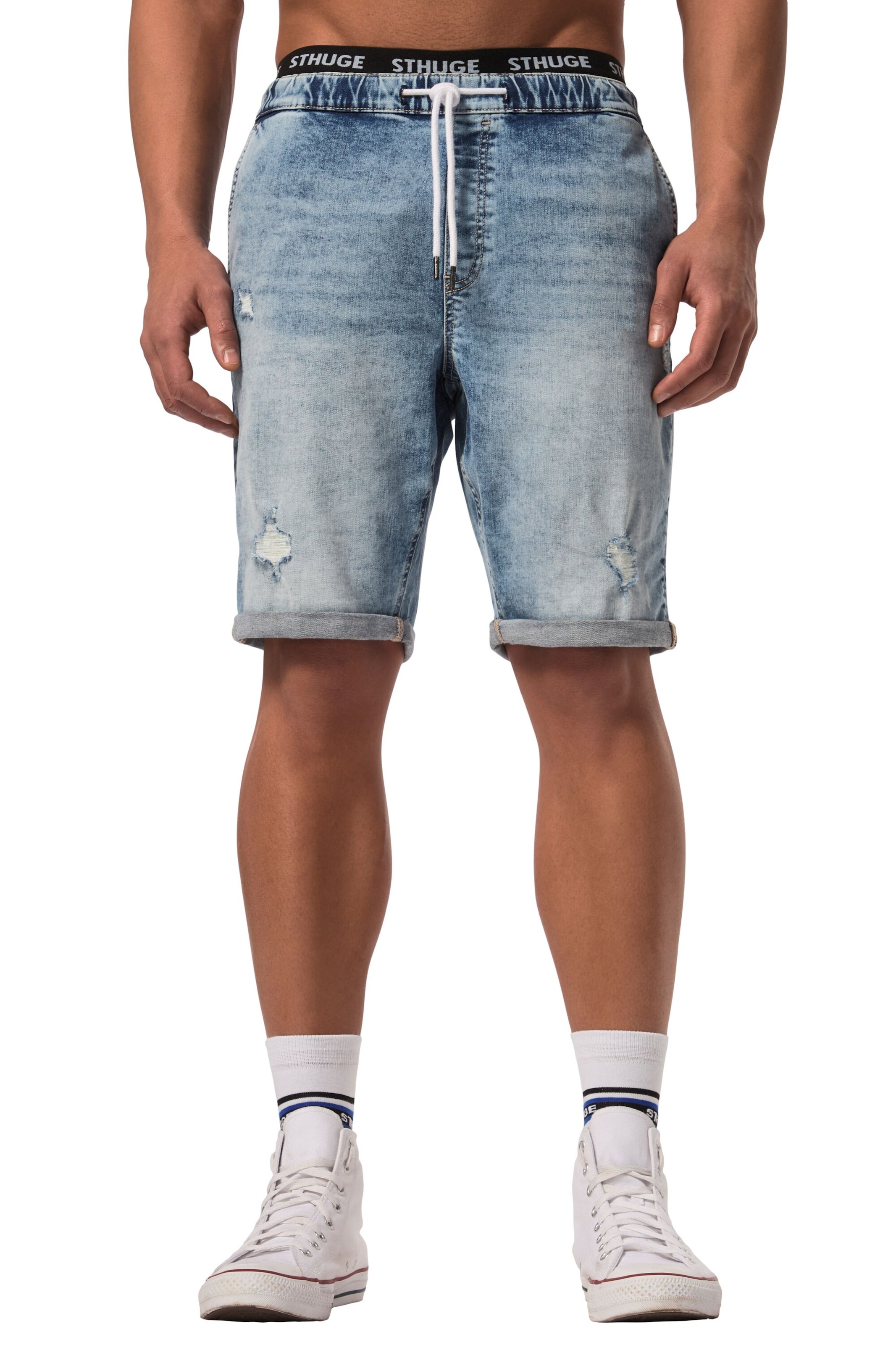 STHUGE Loose fit Jeans in Blue: front