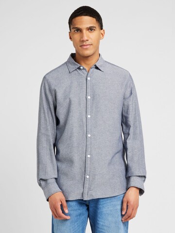 QS Regular fit Button Up Shirt in Blue: front