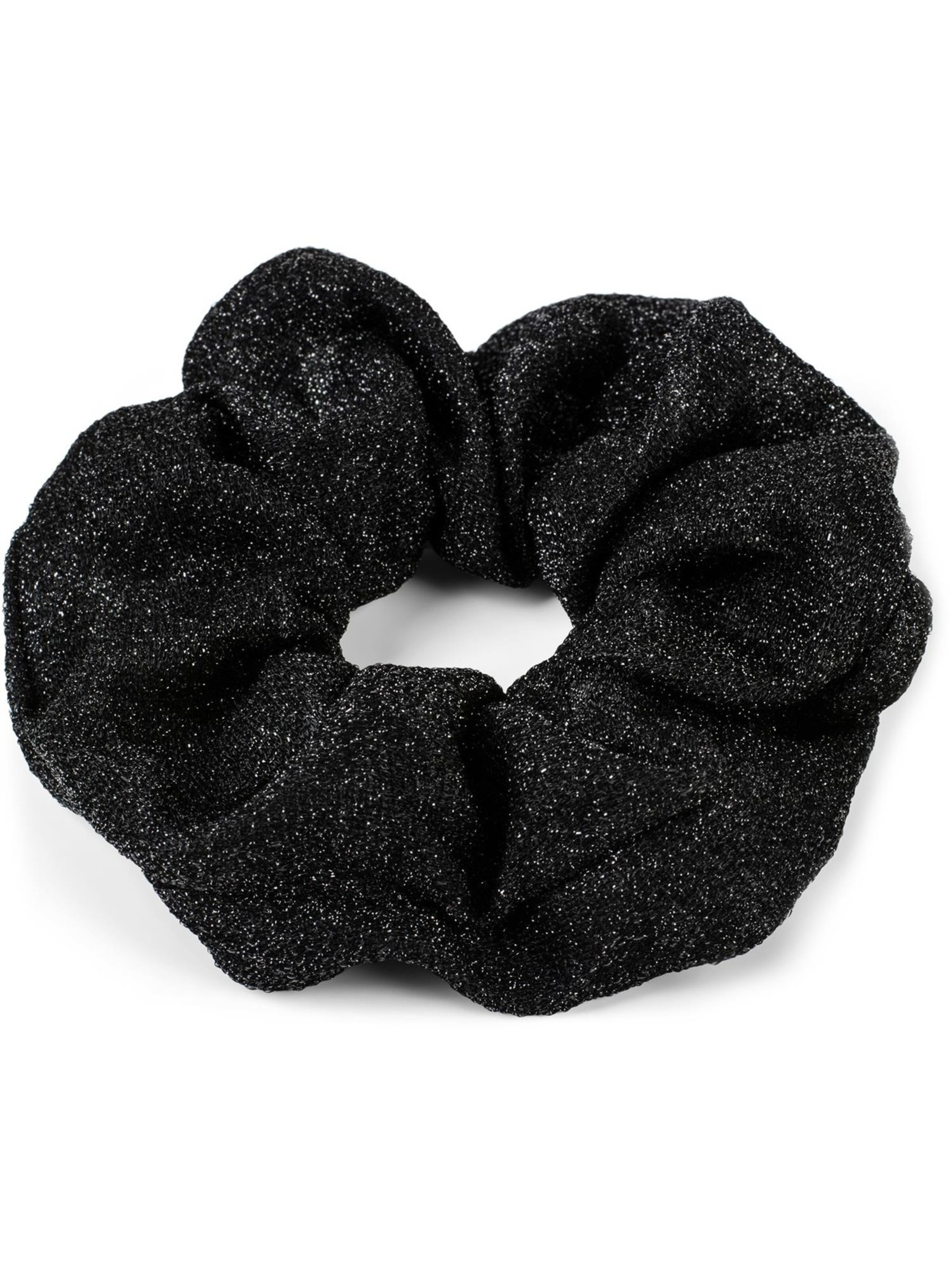 styleBREAKER Haarschmuck 'Glitzer Scrunchie Haargummi'‌‌‌ in Schwarz