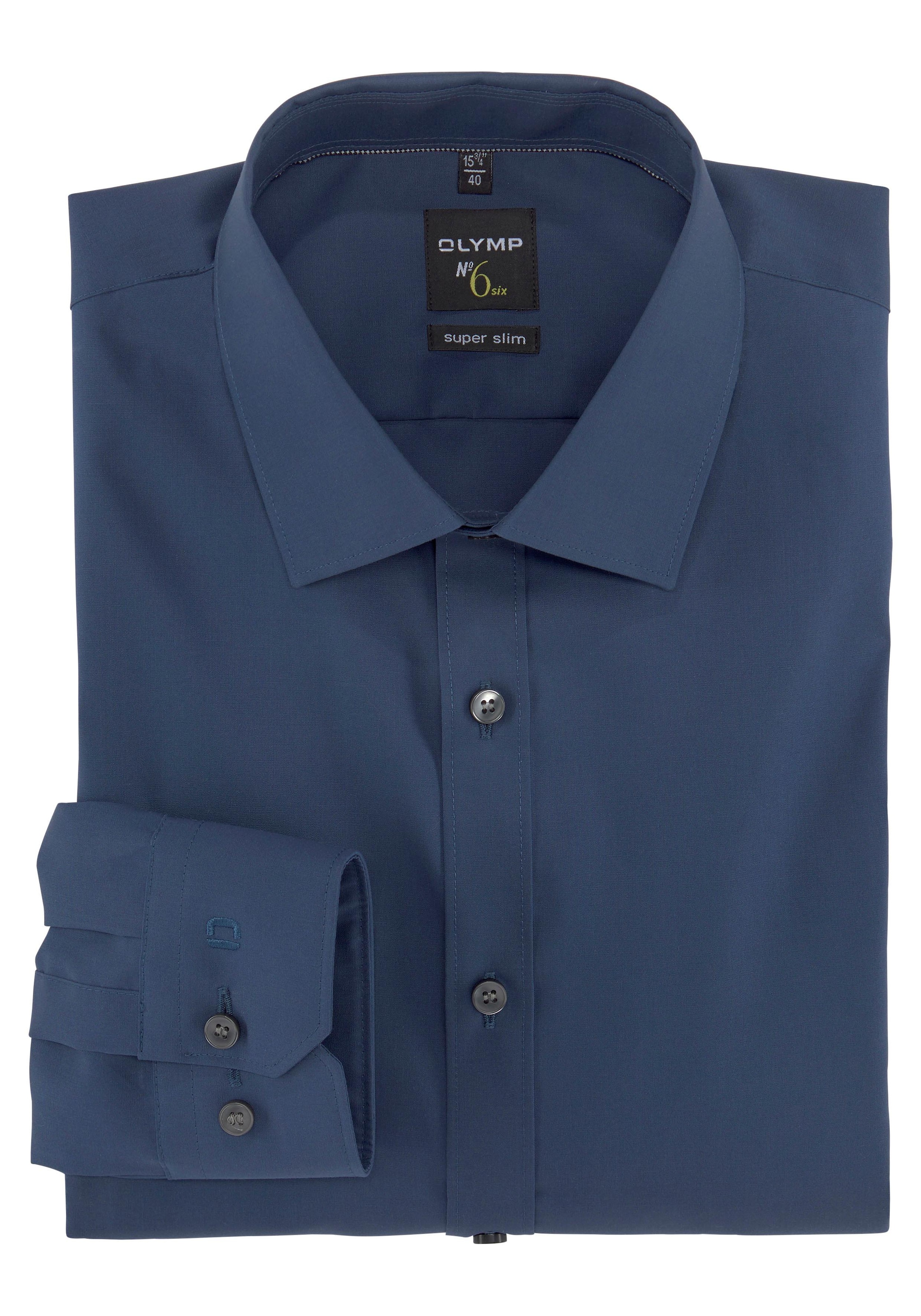OLYMP Super slim fit Zakelijk overhemd 'No. 6' in Blauw