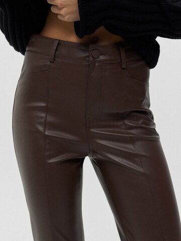 Pull&Bear Regular Trousers in Brown