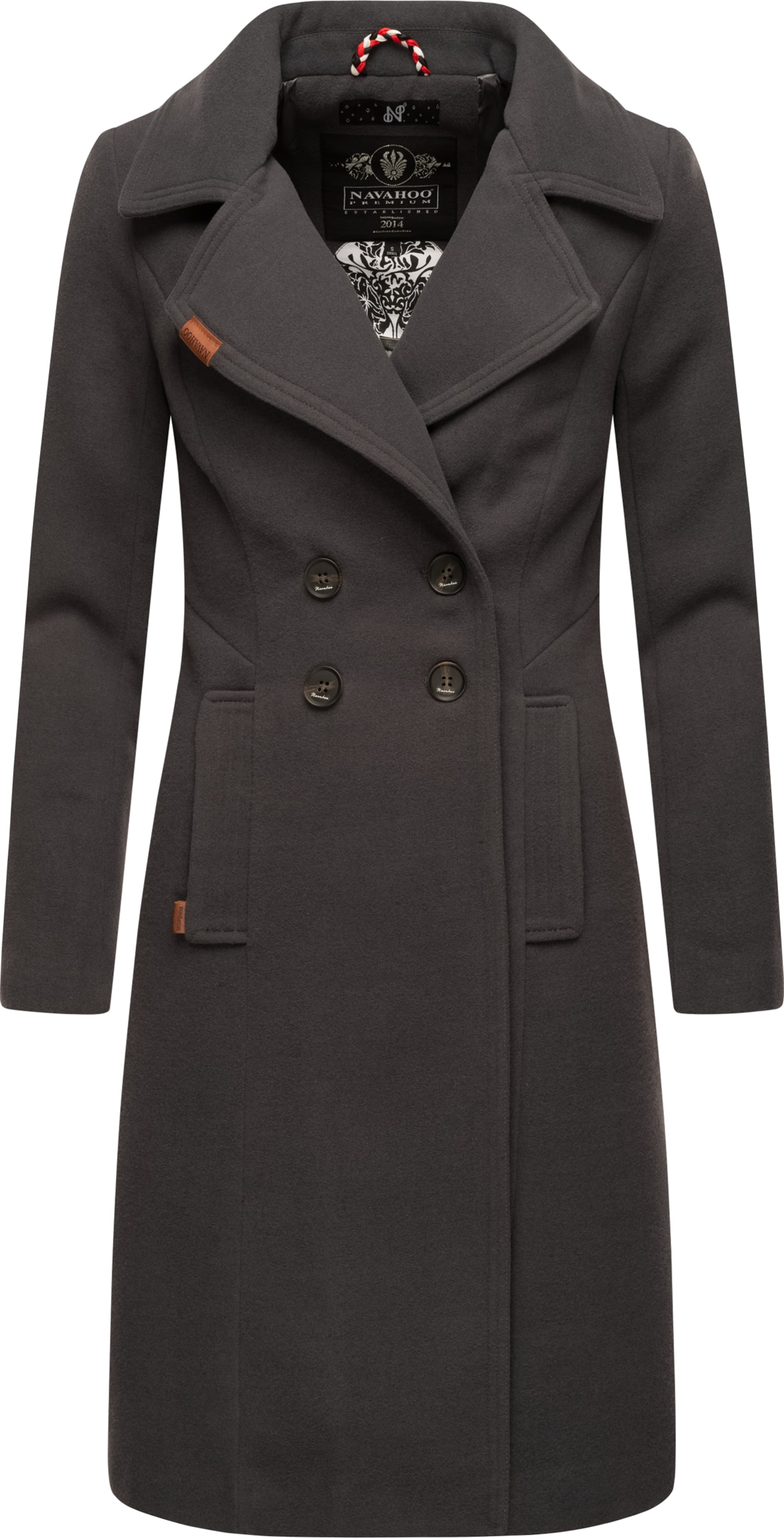 NAVAHOO Ανοιξιάτικο και φθινοπωρινό παλτό 'Wooly' σε γκρι: μπροστά