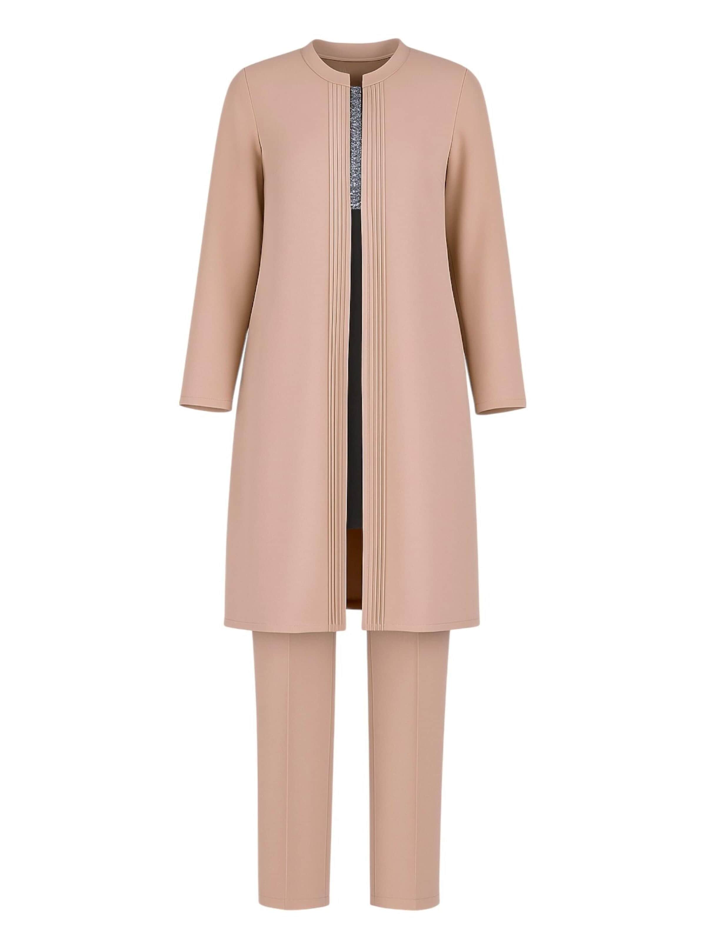 Pantalons de tailleur 'NAZAN' fashionshowcase en beige : devant