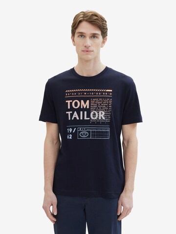 T-Shirt TOM TAILOR en bleu : devant