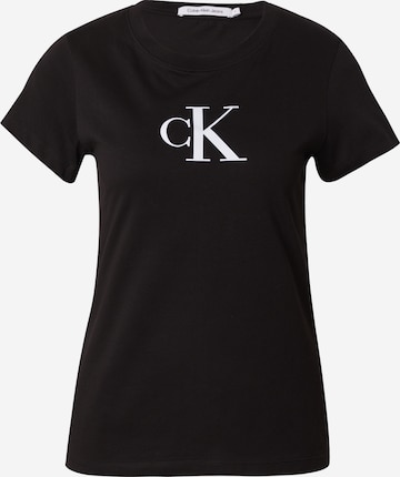 Tricou de la Calvin Klein Jeans pe negru: față