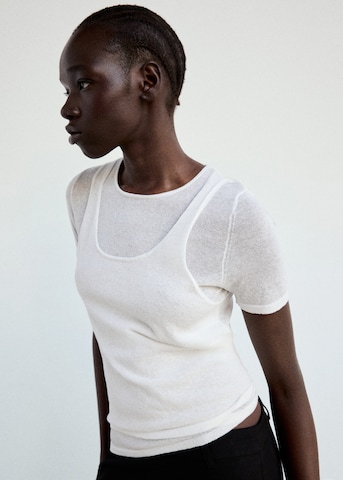 MANGO Pullover 'LAYE' in Weiß: Vorderseite