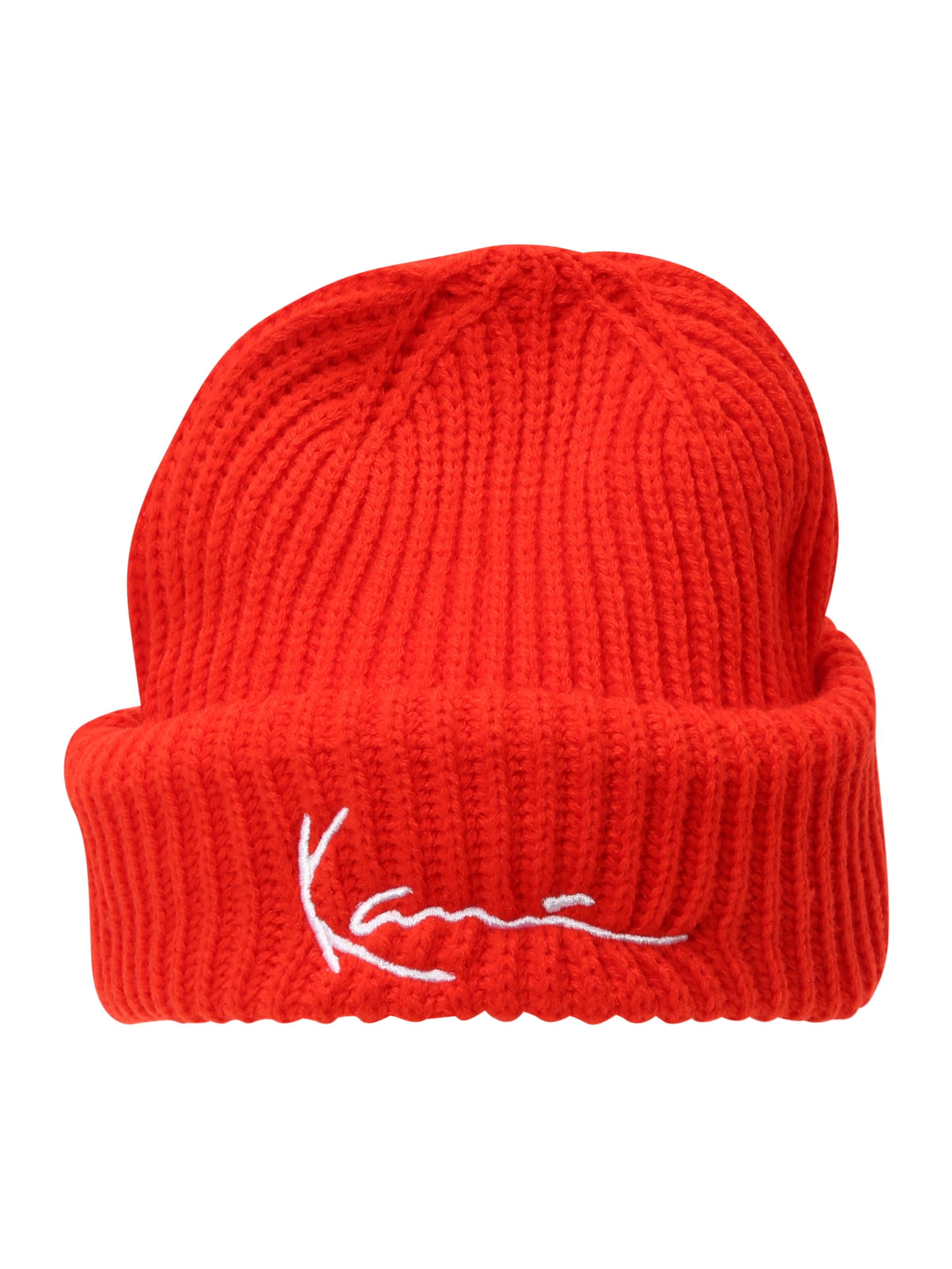 sarkans Karl Kani Cepure: no priekšpuses