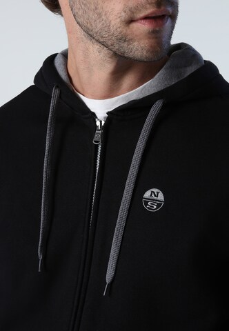 North Sails Zip-Up Hoodie in Black