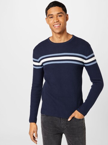 Key Largo Sweater 'BOOKING' in Blue: front