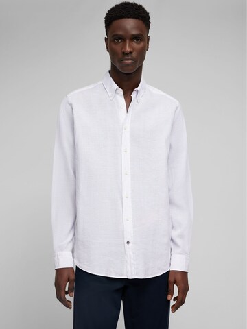 HECHTER PARIS Regular fit Button Up Shirt in White: front