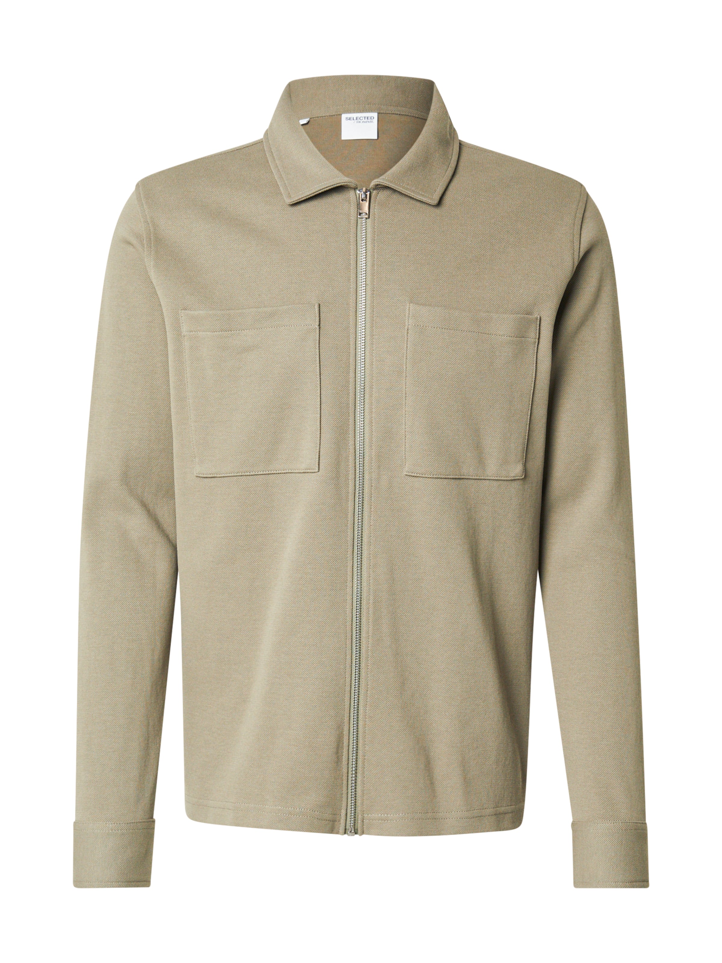 SELECTED Sweatjacke 'SLHJACKIE' in Grün: Vorderseite