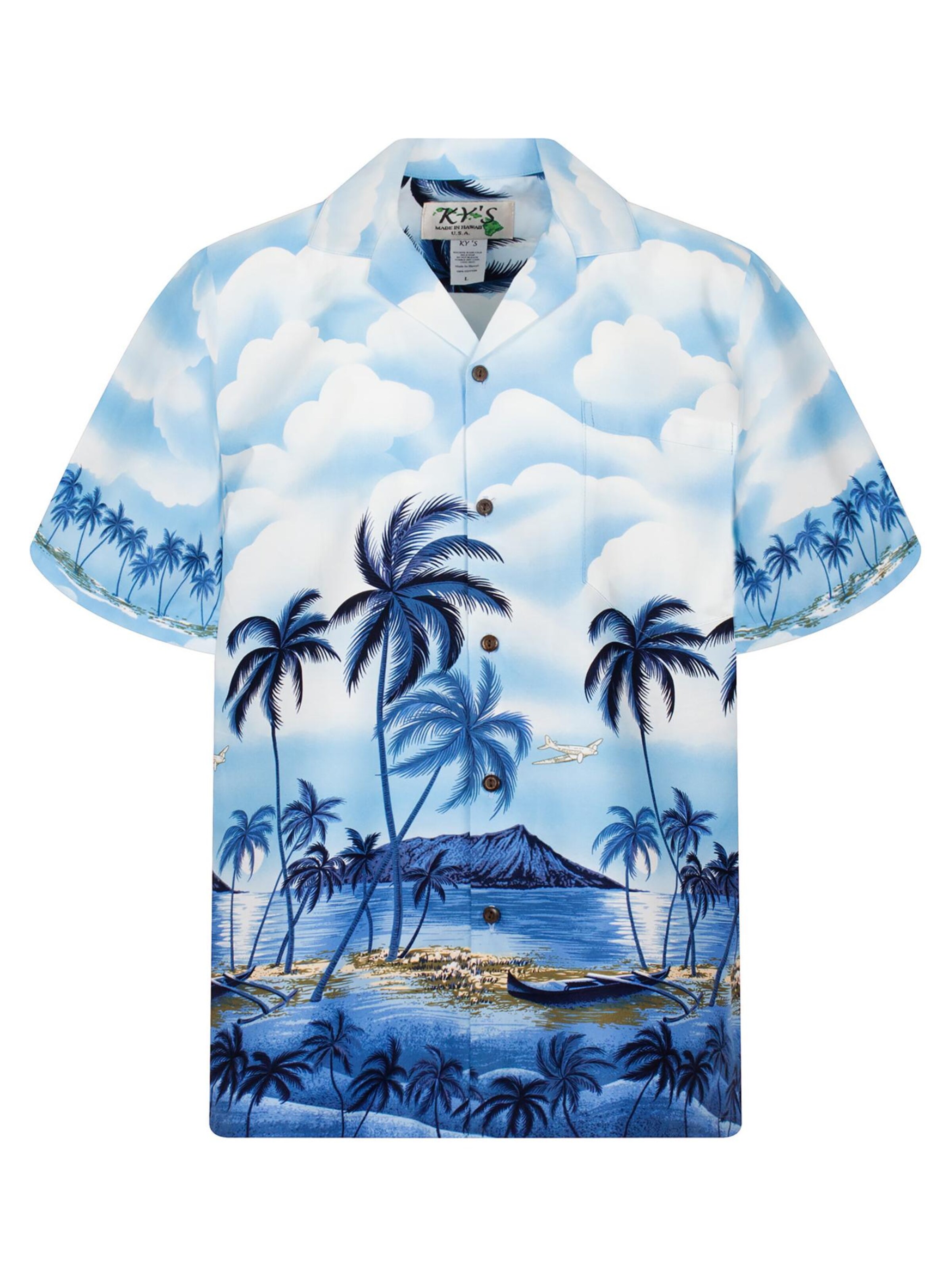 KY's Regular fit Button Up Shirt 'Palmbeach' in Blue: front