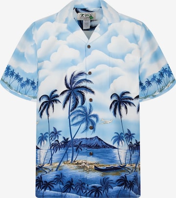 KY's Hemd 'Palmbeach' in Blau: Vorderseite