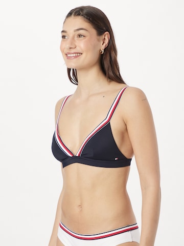 Tommy Hilfiger Underwear Triangle Bikini Top in Blue: front