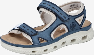 Rieker Hiking Sandals ' 64066 ' in Blue: front